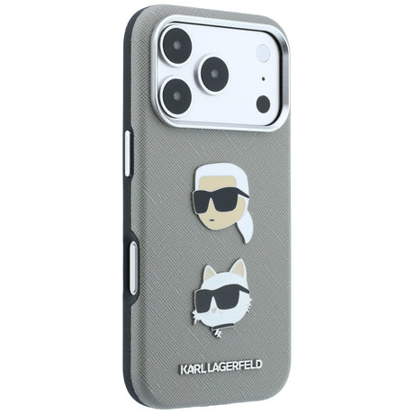 Husa de protectie Karl Lagerfeld Saffiano compatibil cu iPhone 18 Pro Max / iPhone 17 Pro Max, Gri