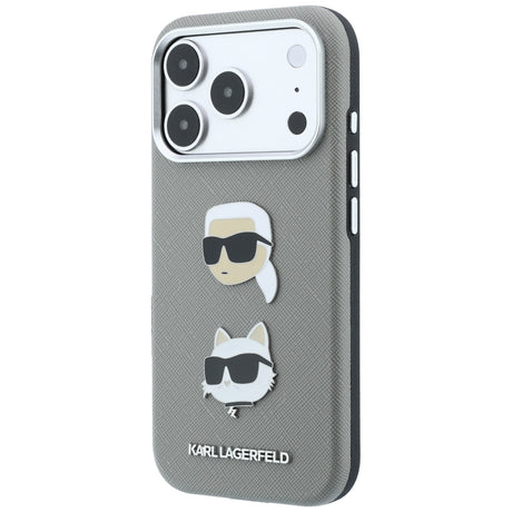 Husa de protectie Karl Lagerfeld Saffiano compatibil cu iPhone 18 Pro / iPhone 17 Pro, Gri
