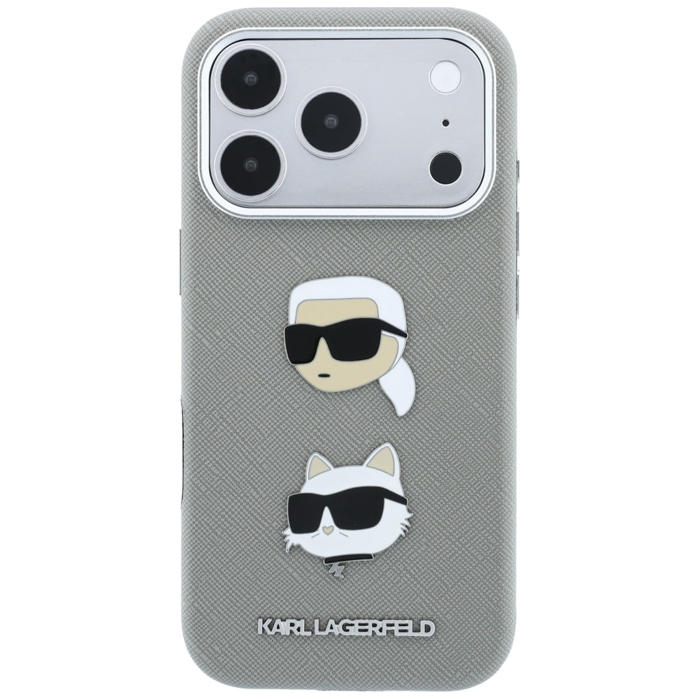 Husa de protectie Karl Lagerfeld Saffiano compatibil cu iPhone 18 Pro / iPhone 17 Pro, Gri