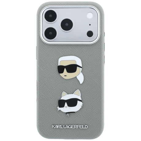 Husa de protectie Karl Lagerfeld Saffiano compatibil cu iPhone 18 Pro / iPhone 17 Pro, Gri