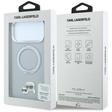 Husa de protectie Karl Lagerfeld compatibil cu iPhone 17 Pro Max / iPhone 18 Pro Max, Gri
