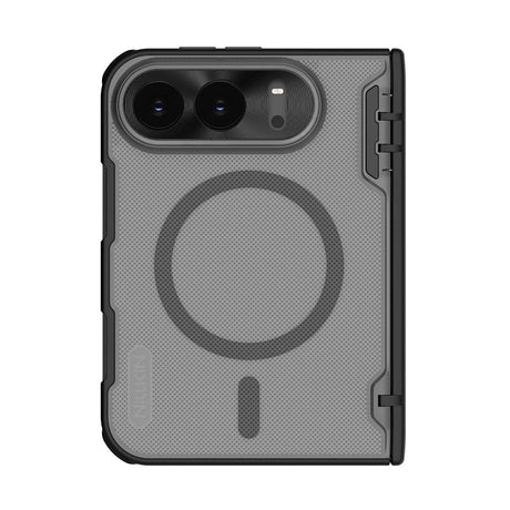 Nillkin Super Frosted Shield Fold mágneses védőtok iPhone Duo készülékhez, átlátszó fekete