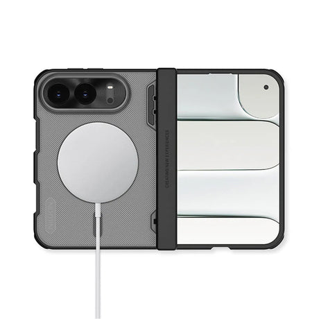 Nillkin Super Frosted Shield Fold mágneses védőtok iPhone Duo készülékhez, átlátszó fekete