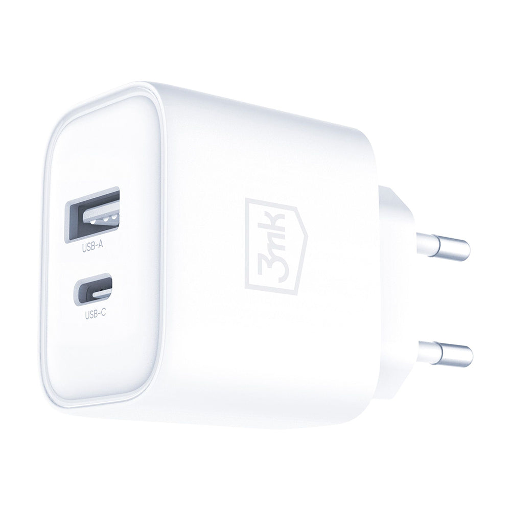 Incarcator 3mk DualCharge, USB QC 3.0 / Type-C PD3.0, 20W, Alb