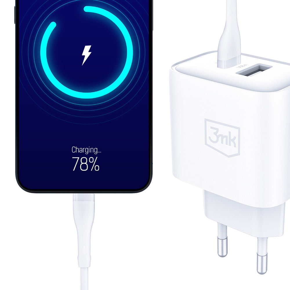 Incarcator 3mk DualCharge, USB QC 3.0 / Type-C PD3.0, 20W, Alb