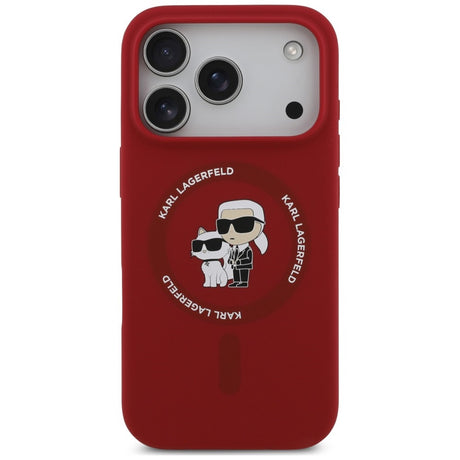 Husă de protecție Karl Lagerfeld roșie pentru iPhone 17 Pro / iPhone 18 Pro