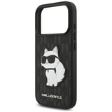 Husa de protectie Karl Lagerfeld Saffiano Mono Patch compatibil cu iPhone 17 Pro / iPhone 18 Pro, Negru