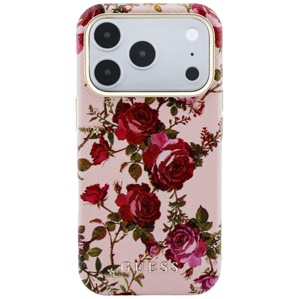 Husa de protectie Guess Blossom Roses Print compatibil cu iPhone 17 Pro Max / iPhone 18 Pro Max, Roz