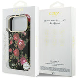 Husa de protectie Guess Blossom Roses Print compatibil cu iPhone 18 Pro / iPhone 17 Pro, Negru
