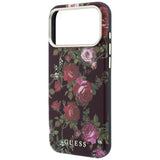 Husa de protectie Guess Blossom Roses Print compatibil cu iPhone 18 Pro Max / iPhone 17 Pro Max, Bordo