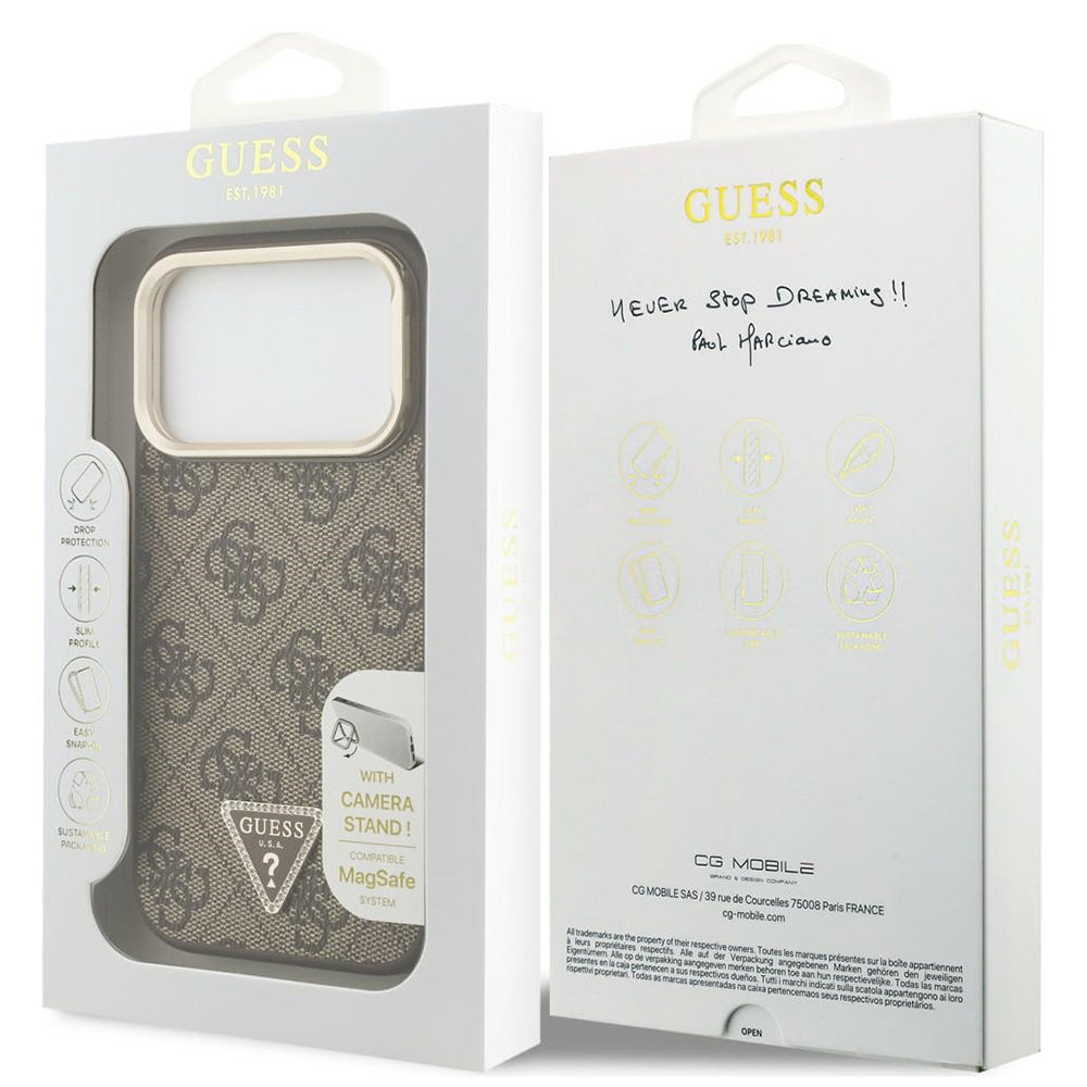 Husa de protectie Guess compatibil cu iPhone 17 Pro Max / iPhone 18 Pro Max, Maro