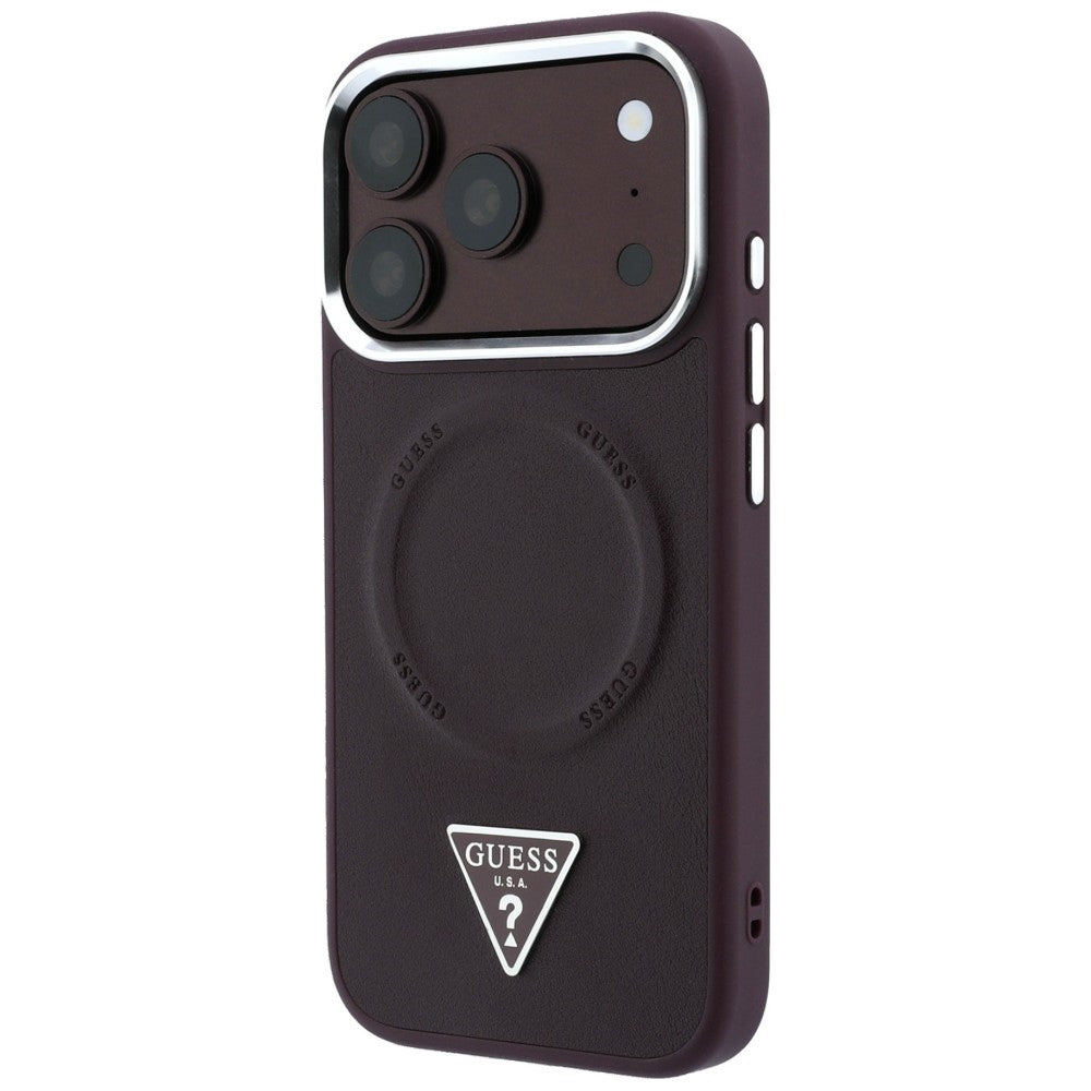 Husa de protectie Guess Hardcase Triangle Logo compatibil cu iPhone 18 Pro Max / iPhone 17 Pro Max, Bordo