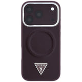 Husa de protectie Guess Hardcase Triangle Logo compatibil cu iPhone 18 Pro Max / iPhone 17 Pro Max, Bordo