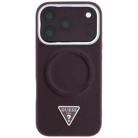 Husa de protectie Guess Hardcase Triangle Logo compatibil cu iPhone 18 Pro Max / iPhone 17 Pro Max, Bordo