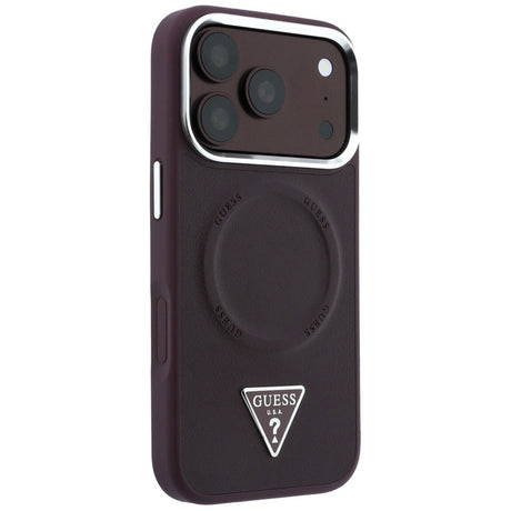 Husa de protectie Guess Hardcase Triangle Logo compatibil cu iPhone 18 Pro Max / iPhone 17 Pro Max, Bordo