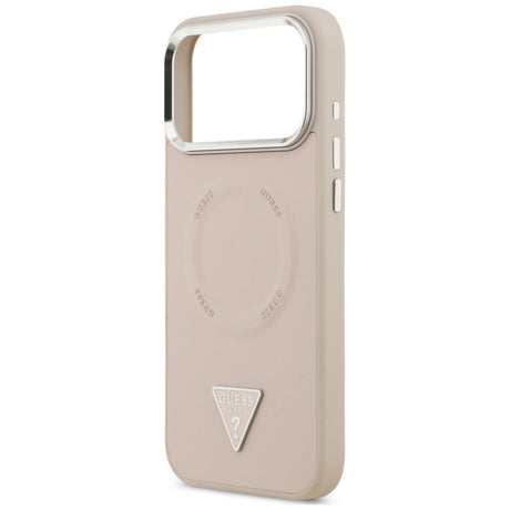 Husa de protectie Guess Hardcase Triangle Logo compatibil cu iPhone 18 Pro Max / iPhone 17 Pro Max, Roz