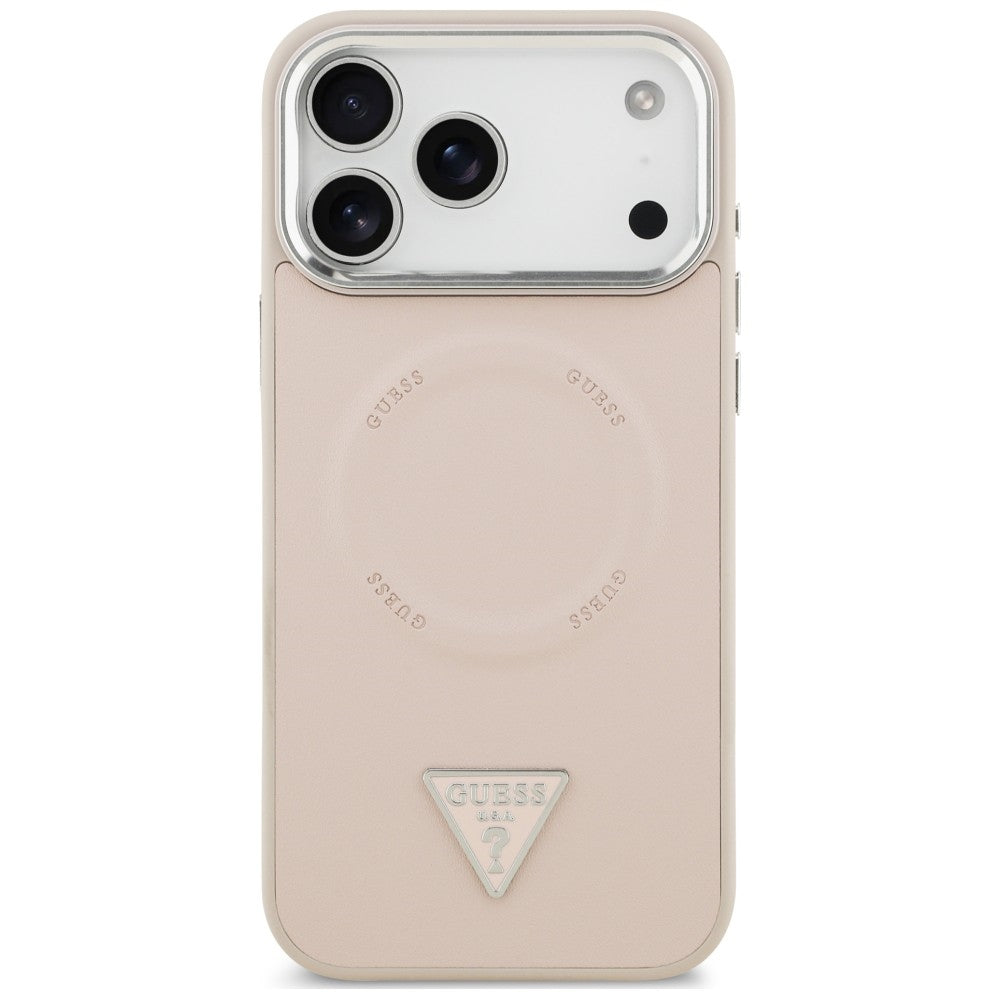 Husa de protectie Guess Hardcase Triangle Logo compatibil cu iPhone 18 Pro Max / iPhone 17 Pro Max, Roz