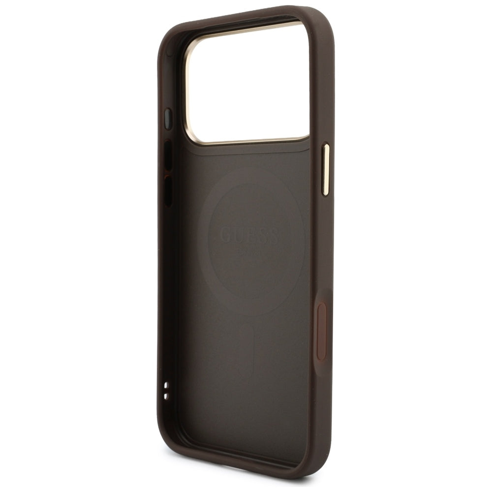 Husa de protectie Guess Hardcase 4G compatibil cu iPhone 17 Pro Max / iPhone 18 Pro Max, Maro