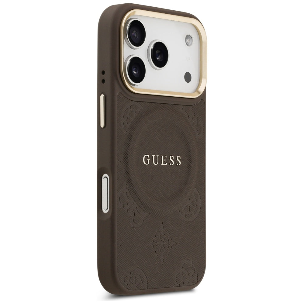 Husa de protectie Guess Saffiano compatibil cu iPhone 18 Pro Max / iPhone 17 Pro Max, Maro