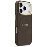 Husa de protectie Guess Saffiano compatibil cu iPhone 18 Pro Max / iPhone 17 Pro Max, Maro