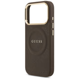 Husa de protectie Guess Saffiano compatibil cu iPhone 18 Pro Max / iPhone 17 Pro Max, Maro