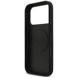Husa de protectie Guess Croco Triangle Logo compatibil cu iPhone 18 Pro / iPhone 17 Pro, Negru