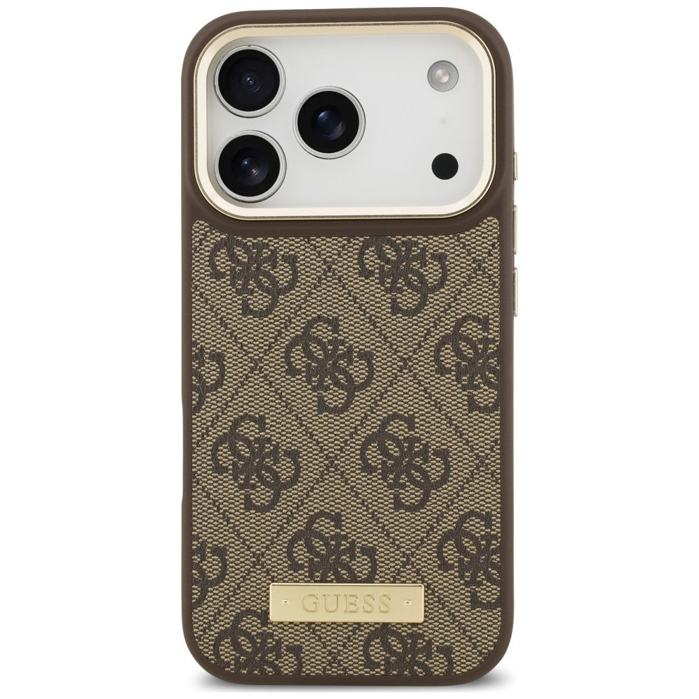 Husa de protectie Guess Hardcase 4G compatibil cu iPhone 18 Pro / iPhone 17 Pro, Maro