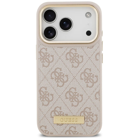 Husa de protectie Guess Hardcase 4G Logo Plate compatibil cu iPhone 18 Pro Max / iPhone 17 Pro Max, Roz