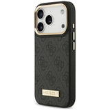 Husa de protectie Guess Hardcase 4G Logo Plate compatibil cu iPhone 18 Pro Max / iPhone 17 Pro Max, Negru