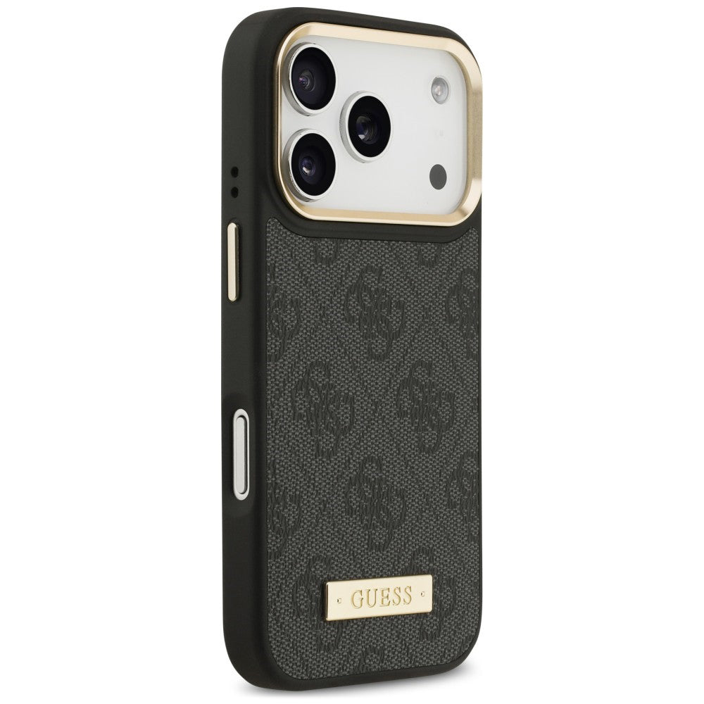 Husa de protectie Guess Hardcase 4G Logo Plate compatibil cu iPhone 18 Pro Max / iPhone 17 Pro Max, Negru