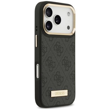 Husa de protectie Guess Hardcase 4G Logo Plate compatibil cu iPhone 18 Pro Max / iPhone 17 Pro Max, Negru
