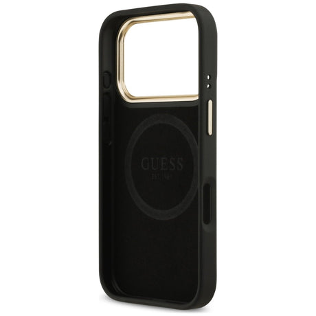 Husa de protectie Guess Hardcase 4G Logo Plate compatibil cu iPhone 18 Pro Max / iPhone 17 Pro Max, Negru