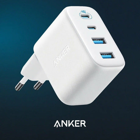 Anker töltő (A121EG21), 2× Type-C + 2× USB, 50 W, EU, fehér