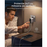 Incarcator Anker (B121BG41), 2x USB-C + USB, 100W, Fast Charge, Argintiu