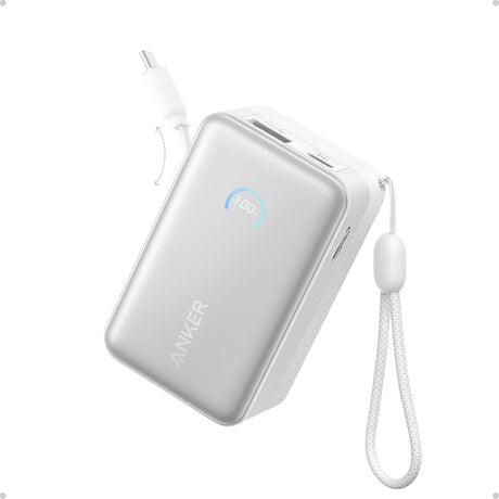 Baterie externa Anker Nano (A1638H21), 10000mAh, USB-C / USB, 45W, Alb