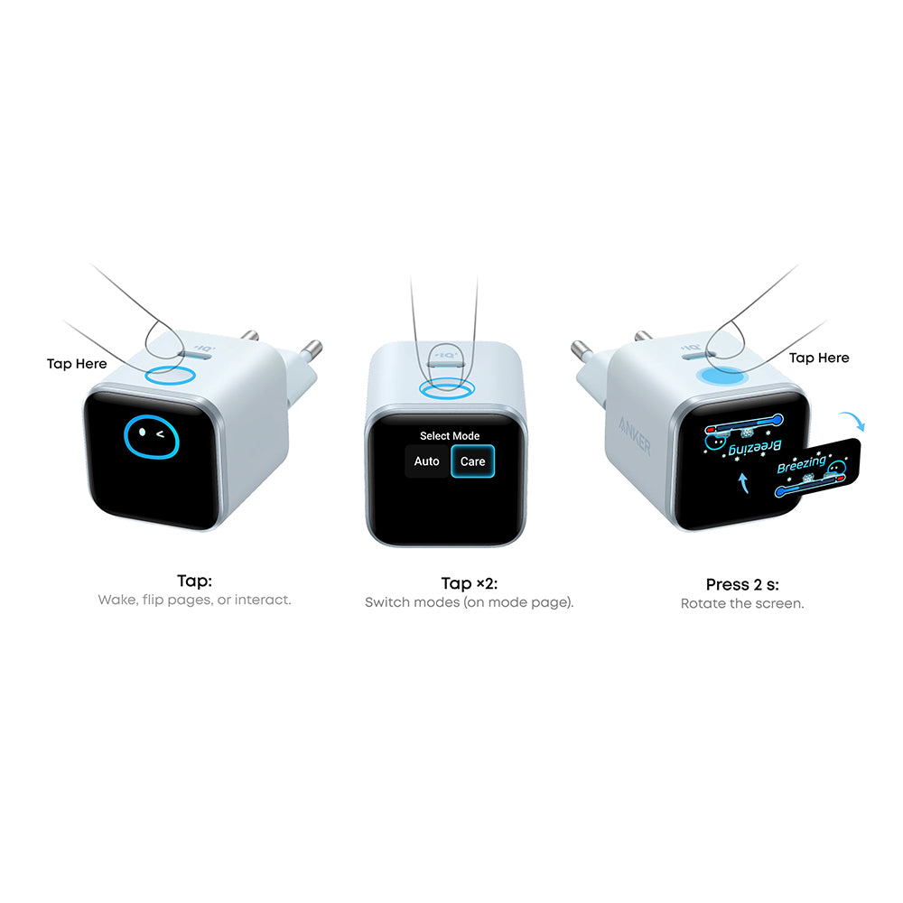 Incarcator Anker (A121DGO1), Type-C, 45W GaN, Fast Charge, Portocaliu