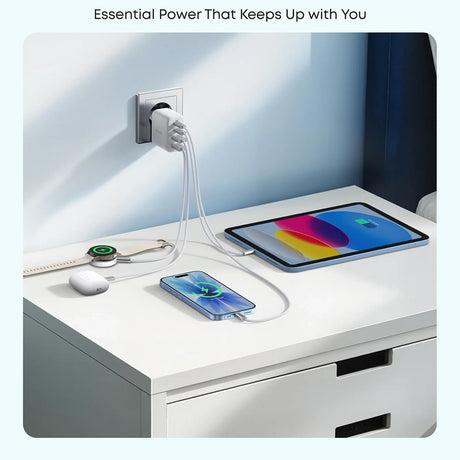 Anker töltő (A121EG21), 2× Type-C + 2× USB, 50 W, EU, fehér
