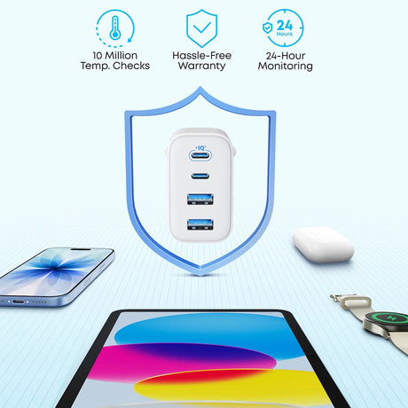 Anker töltő (A121EG21), 2× Type-C + 2× USB, 50 W, EU, fehér