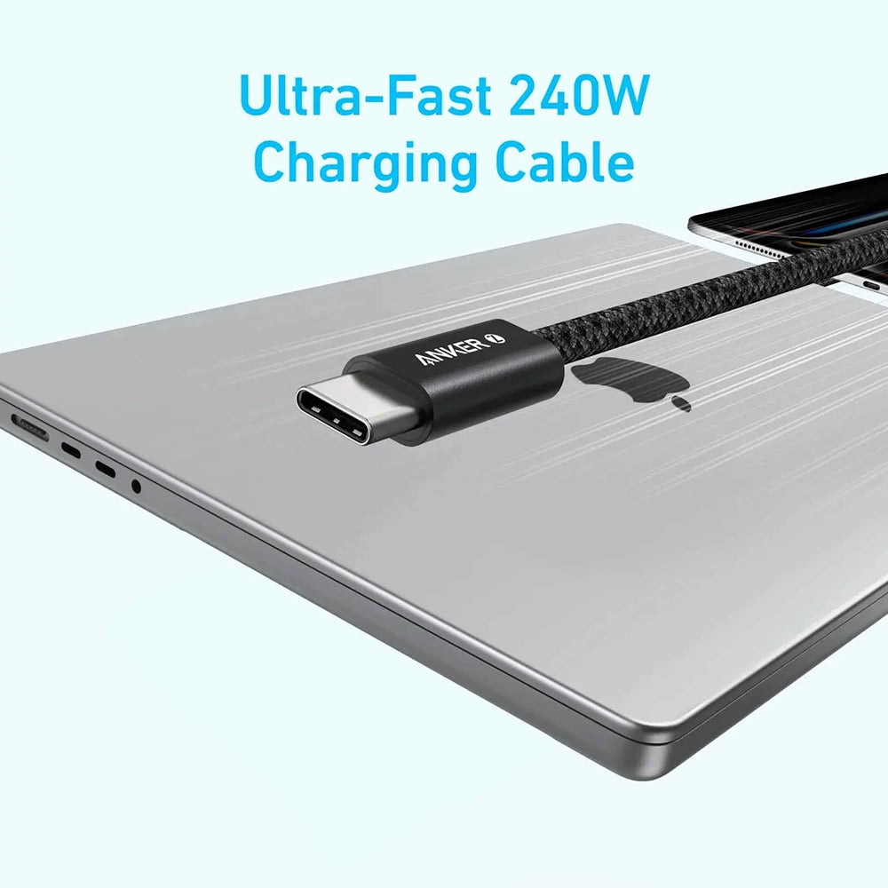 Anker Zolo kábel (A8060H12), USB-C, 240 W, 1,8 m, fekete