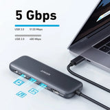Hub Anker 332 (A8355H11), 5in1 HDMI 4K, Negru