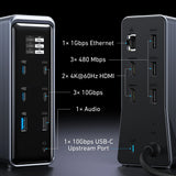 Anker Prime 737 hub (A83B63A1), 14 az 1-ben, 160 W, két 4K-s kijelző, fekete