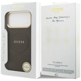 Husa de protectie Guess Saffiano compatibil cu iPhone 18 Pro Max / iPhone 17 Pro Max, Maro