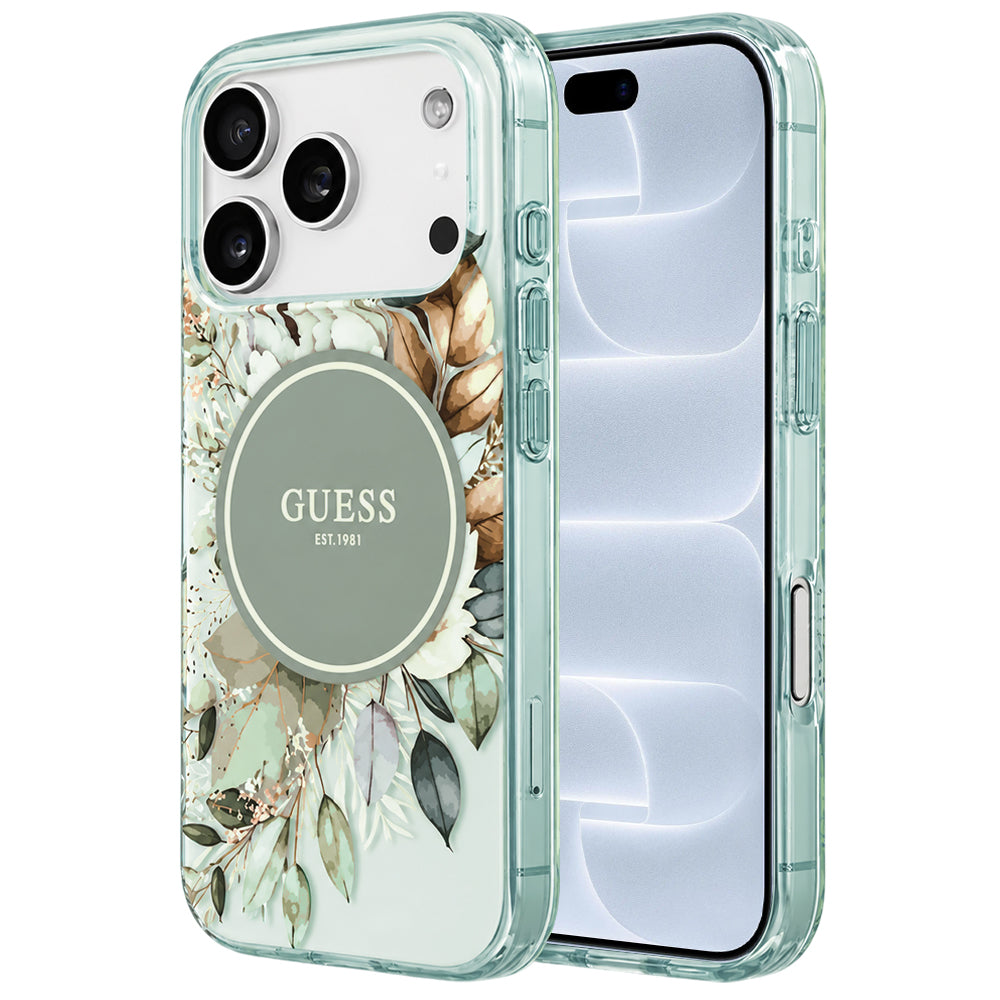 Husa de protectie Guess IML compatibil cu iPhone 18 Pro / iPhone 17 Pro, Verde