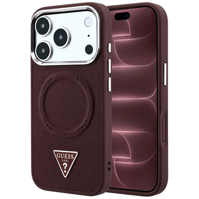 Husa de protectie Guess Hardcase Triangle Logo compatibil cu iPhone 18 Pro Max / iPhone 17 Pro Max, Bordo