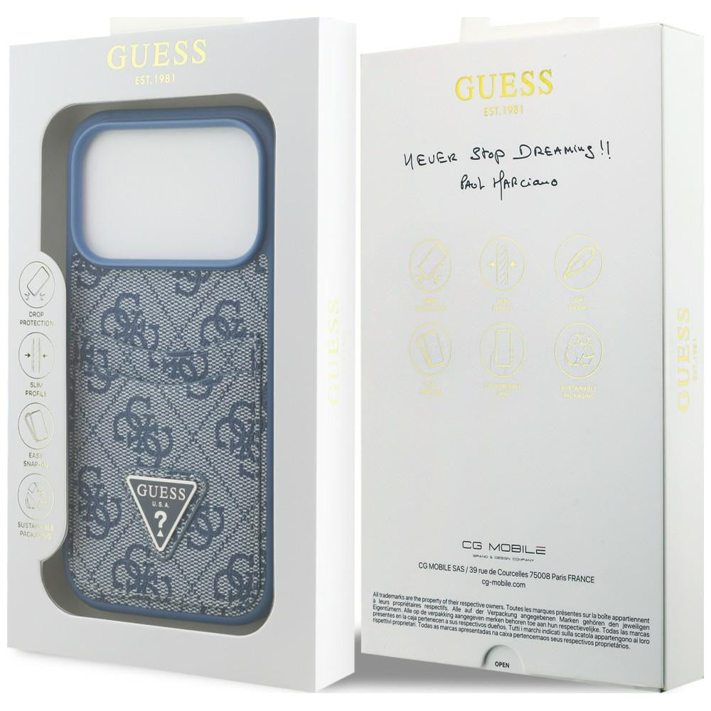 Husa de protectie Guess Hardcase 4G compatibil cu iPhone 18 Pro / iPhone 17 Pro, Albastru
