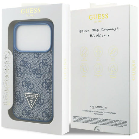 Husa de protectie Guess Hardcase 4G compatibil cu iPhone 18 Pro / iPhone 17 Pro, Albastru