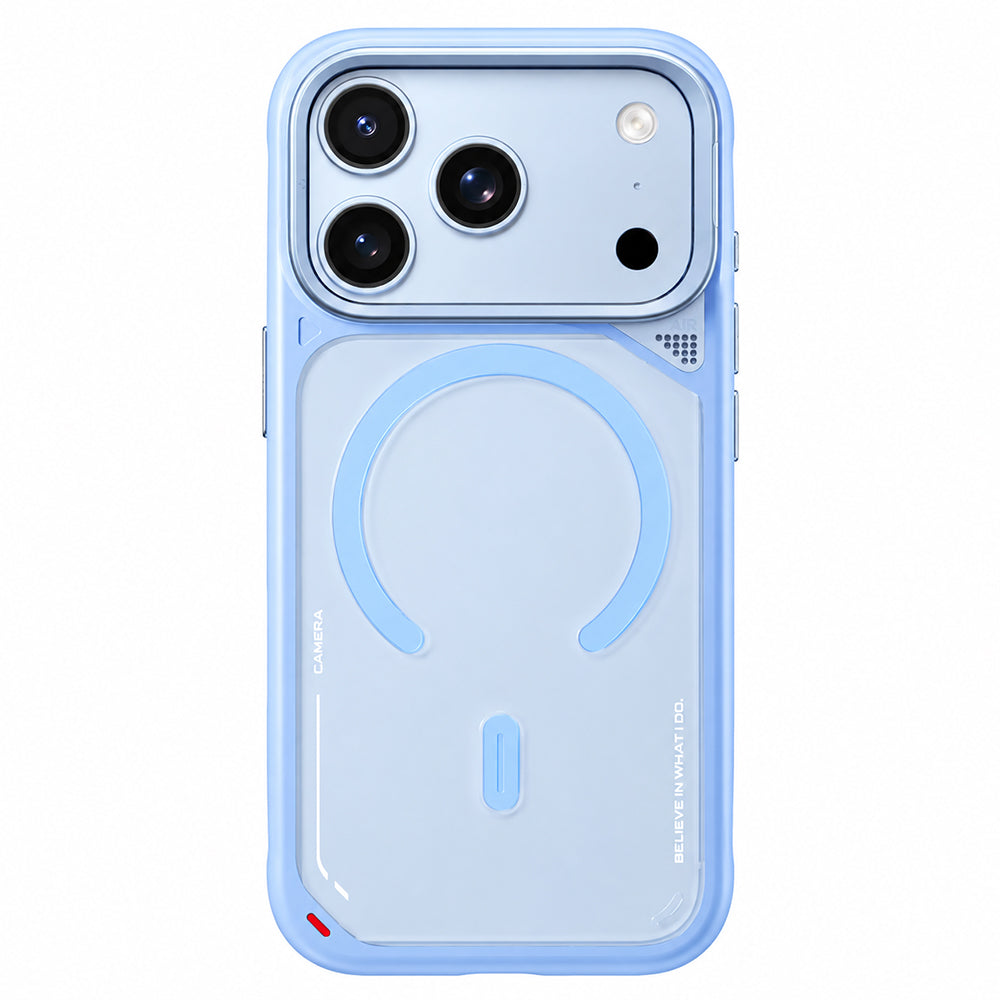 Husa de protectie Blueo Frosted Heat Dissipation Stand MagSafe compatibil cu iPhone 17 Pro / iPhone 18 Pro, Albastru