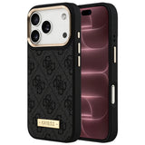 Husa de protectie Guess Hardcase 4G Logo Plate compatibil cu iPhone 18 Pro Max / iPhone 17 Pro Max, Negru