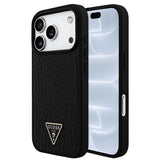 Husa de protectie Guess Croco Triangle Logo compatibil cu iPhone 18 Pro / iPhone 17 Pro, Negru