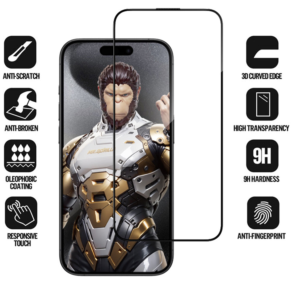 Folie de protectie Blueo 3D Full Display compatibil cu iPhone 18 Pro / iPhone 17 Pro / iPhone 17, Negru